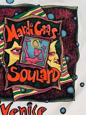Mardi Gras Souland Short Sleeve Graphic Tee - White/Multicolor